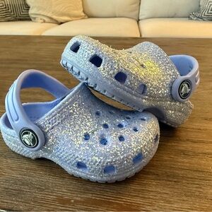 Glitter Lavender/purple Crocs - size toddler 5